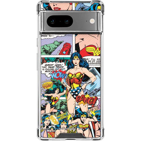 DC Comics Wonder Woman Comic Blast Google Pixel 8 Clear Case